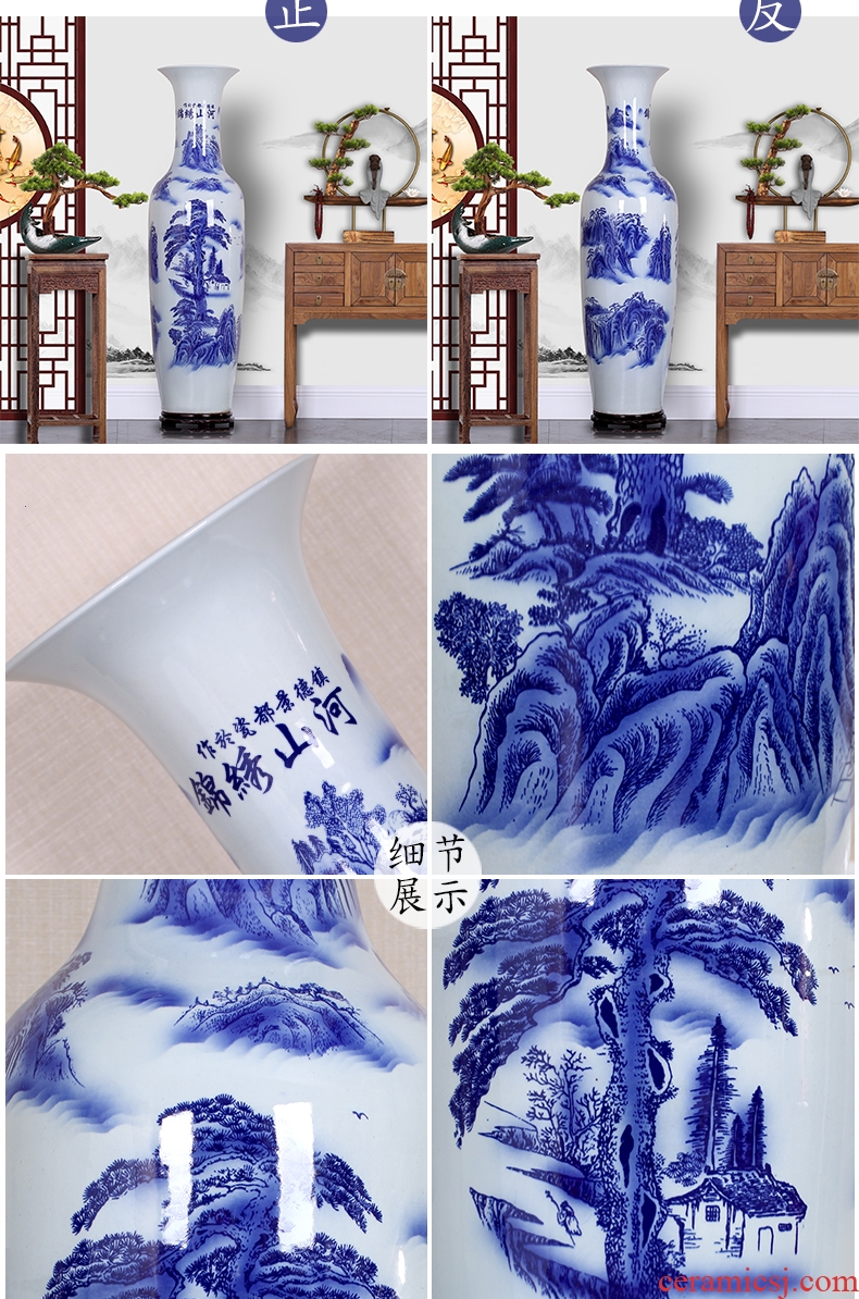 Modern Chinese style example room pottery vases, indoor and is suing water red ceramic cylinder of large ceramic vase vase - 529165900502