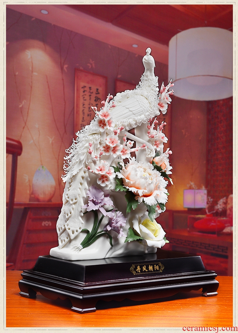 Oriental clay ceramic flower place new Chinese style into the sitting room porch decoration decoration/red phoenix in morning sun
