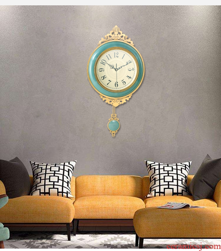Ceramic metal wall clock fashionable sitting room wall decoration clock atmosphere of creative personality supe home European clock