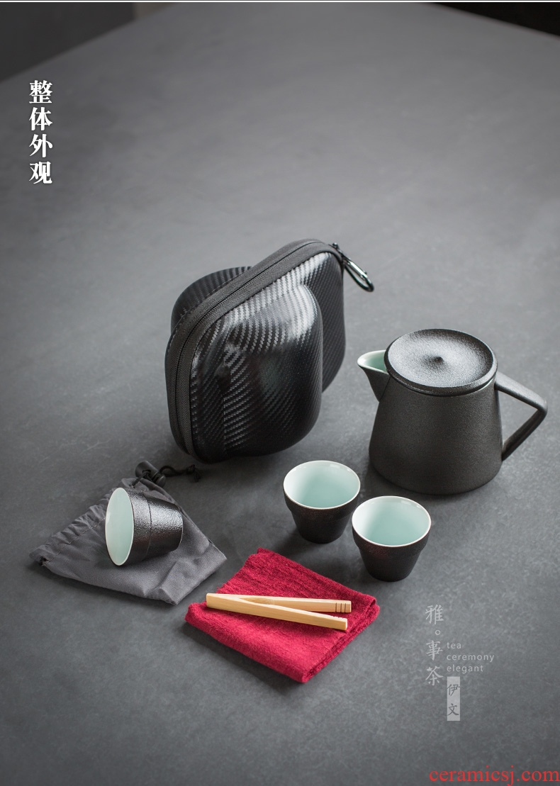 Even travel ceramic tea set office kung fu to crack a pot of 2 cup three simple tea kettle
