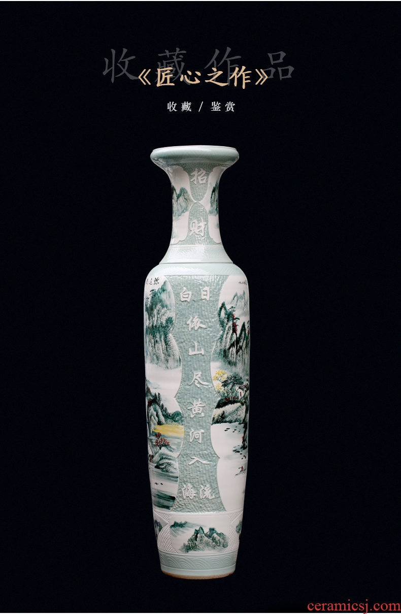 Jingdezhen ceramics vase of large sitting room porch hand - made pastel large crafts are the opened