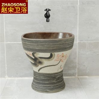 Nordic retro ceramic one balcony mop pool square mop pool household mop basin sink outdoor toilet