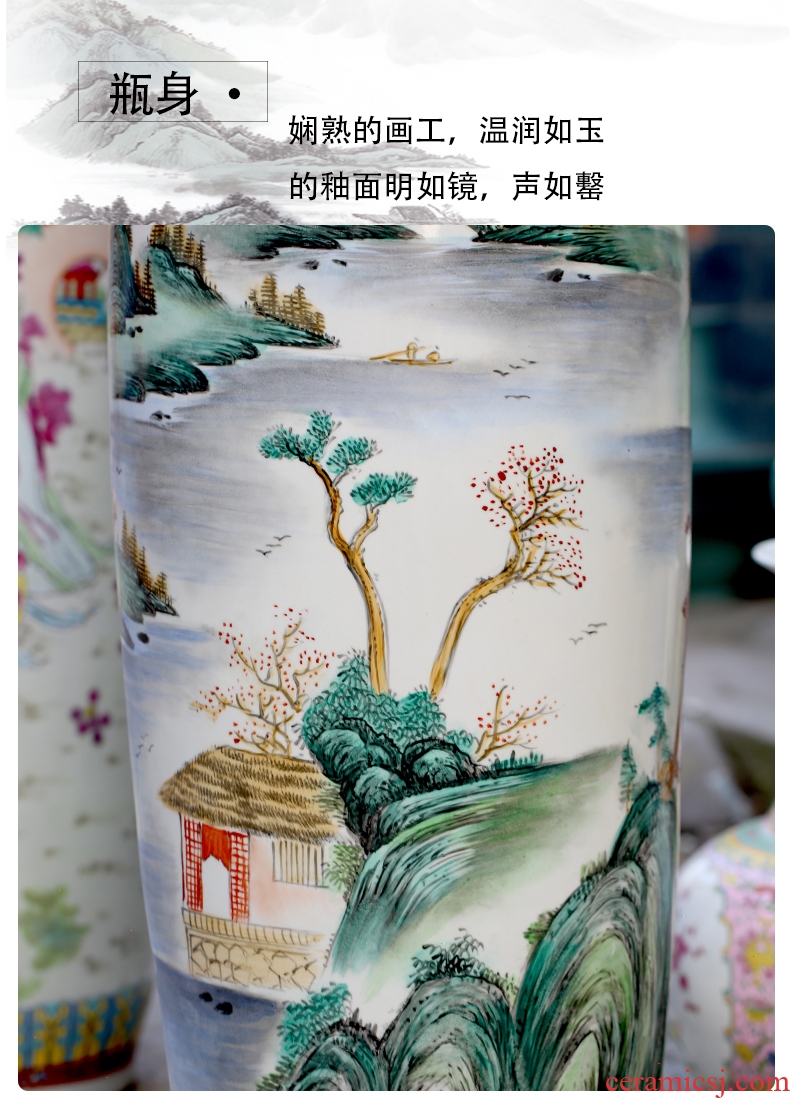 Restoring ancient ways of large vases, jingdezhen ceramic checking household soft adornment sitting room hotel big TangHua furnishing articles - 586573239126