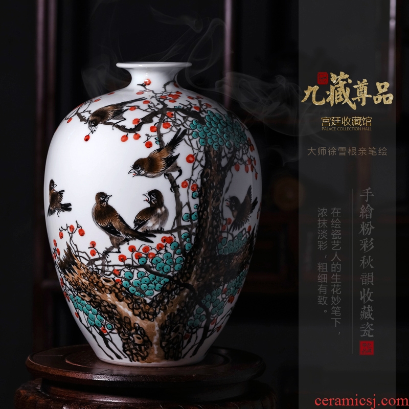 Cixin qiu - yun hand-painted enamel vase of jingdezhen ceramics new Chinese style living room TV cabinet rich ancient frame decorative furnishing articles