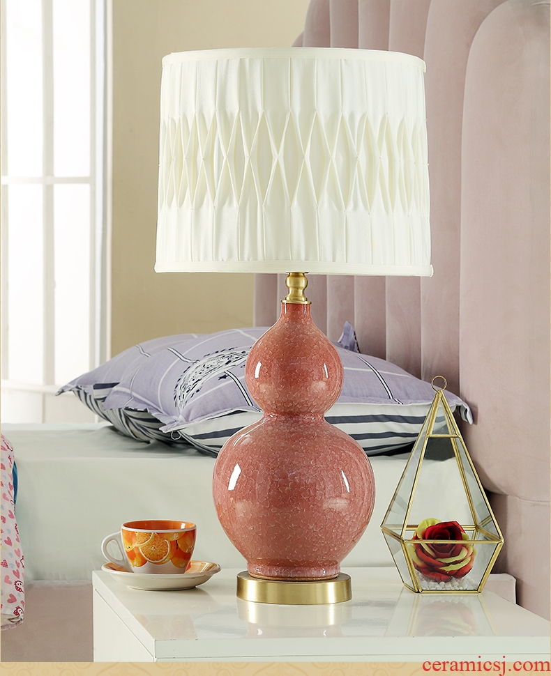 American princess daughter room pink ceramic desk lamp to marry him red girlfriends marriage room bedside lamp small bedroom lamp