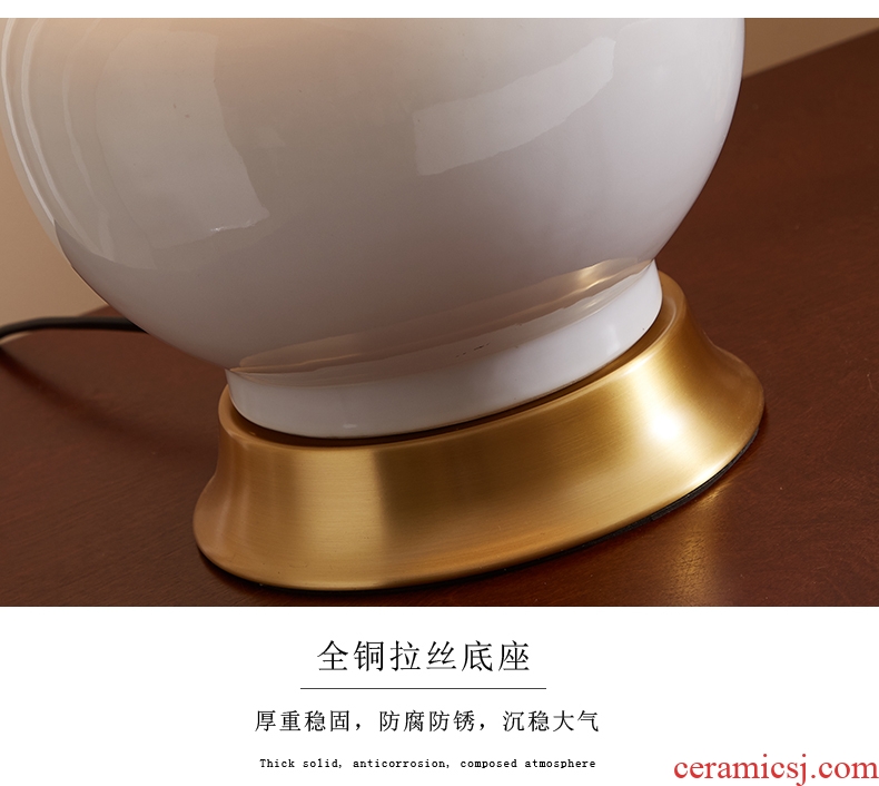 American ceramic desk lamp bedroom berth lamp between I and contracted full copper example study Angle of sitting room sofa what desk lamp