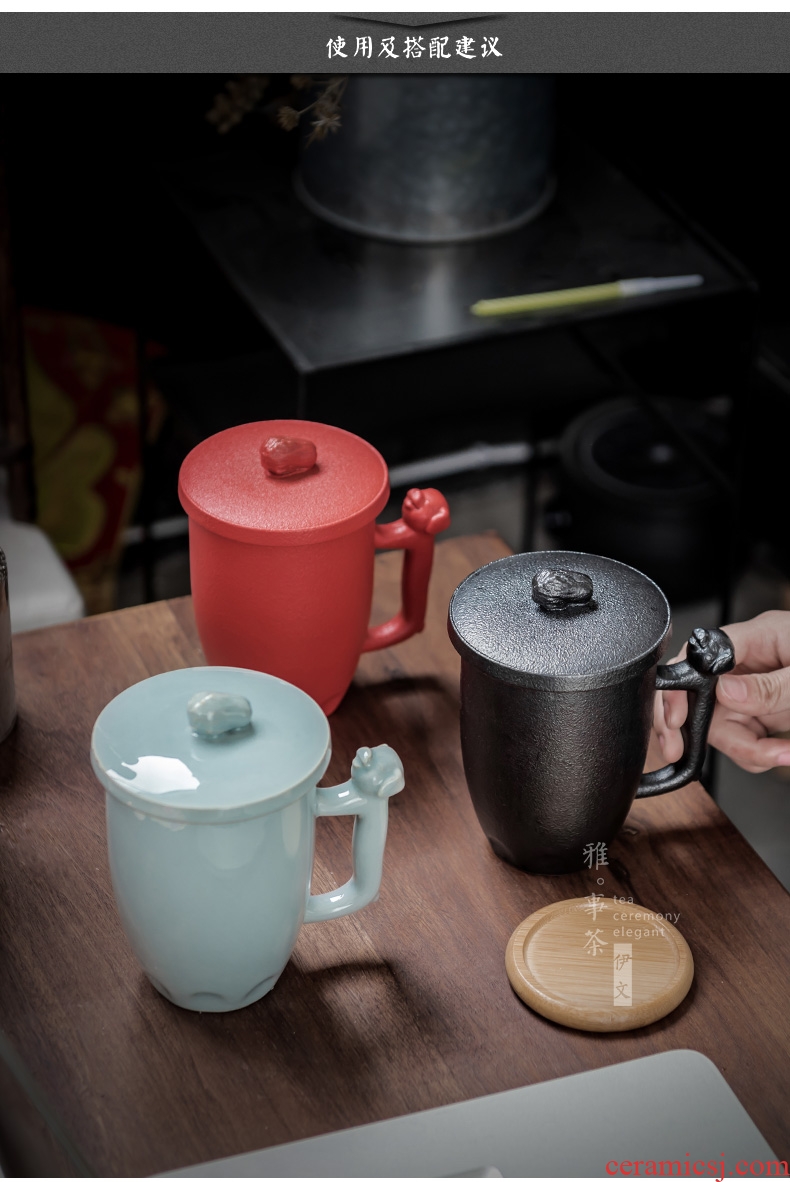 Evan ceramic tea cup with lid cup household custom filter mugs office will tea tea cups