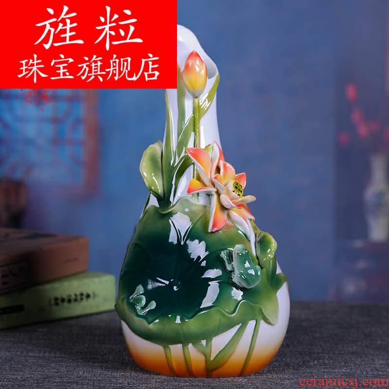 Continuous grain of jingdezhen ceramics handicraft modern pastel rural European - style ornaments Chinese porcelain flowers sitting room