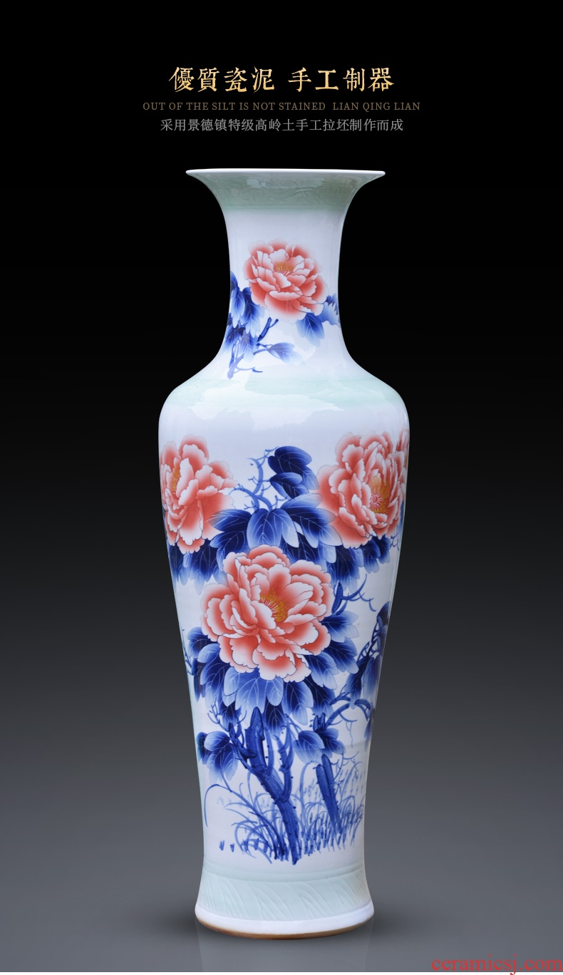 Jingdezhen ceramic Nordic landing big vase furnishing articles Chinese flower arranging dried flower adornment large sitting room European - style - 592215441244