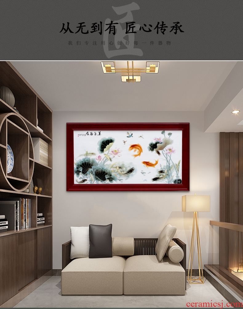 Adornment of I sitting room sofa setting wall murals have box corridor hangs a picture of jingdezhen hand - made famille rose porcelain plate painting