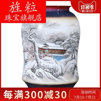 Cn jingdezhen ceramics hand-painted pastel big vase collection of new Chinese style household and friends sitting room adornment is placed through the snow