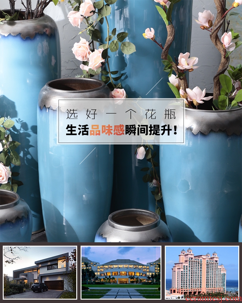 Jingdezhen do old Chinese style restoring ancient ways ceramic vase large sitting room ground flower arrangement China TV ark - 570150374720