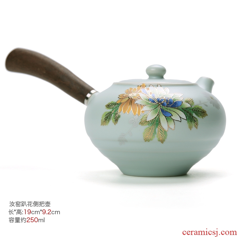 Thyme tang Japanese your up on a single pot flower piece of your porcelain tea wooden side, put the pot of ceramic kung fu tea set home