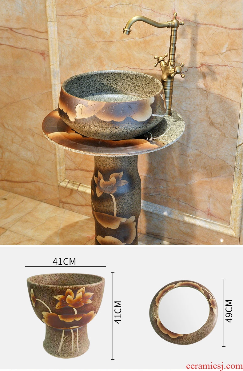 Pillar basin ceramic column type lavatory sink basin of Pillar type column the pool that wash a face a whole home floor