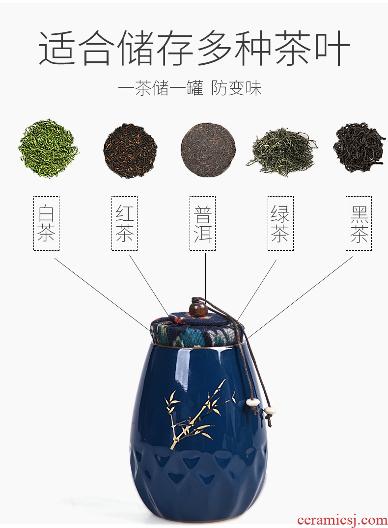 HaoFeng caddy fixings ceramic tea set suit household seal tank storage tanks tieguanyin store receives puer tea pot