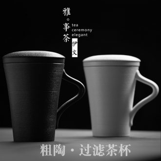 Evan ceramic tea cup with lid filtering cup custom box office mark cup of household contracted tea cup