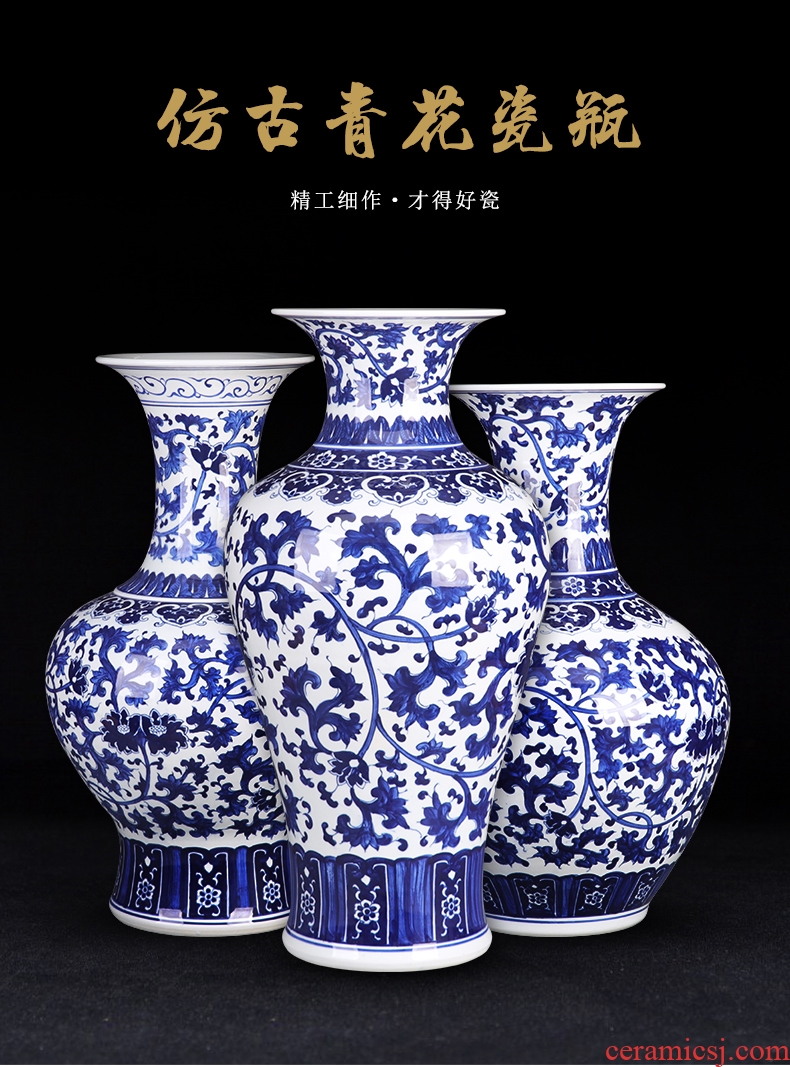 Jingdezhen ceramics China red high sitting room of large vases, large TV ark villa decorations furnishing articles - 600316827946