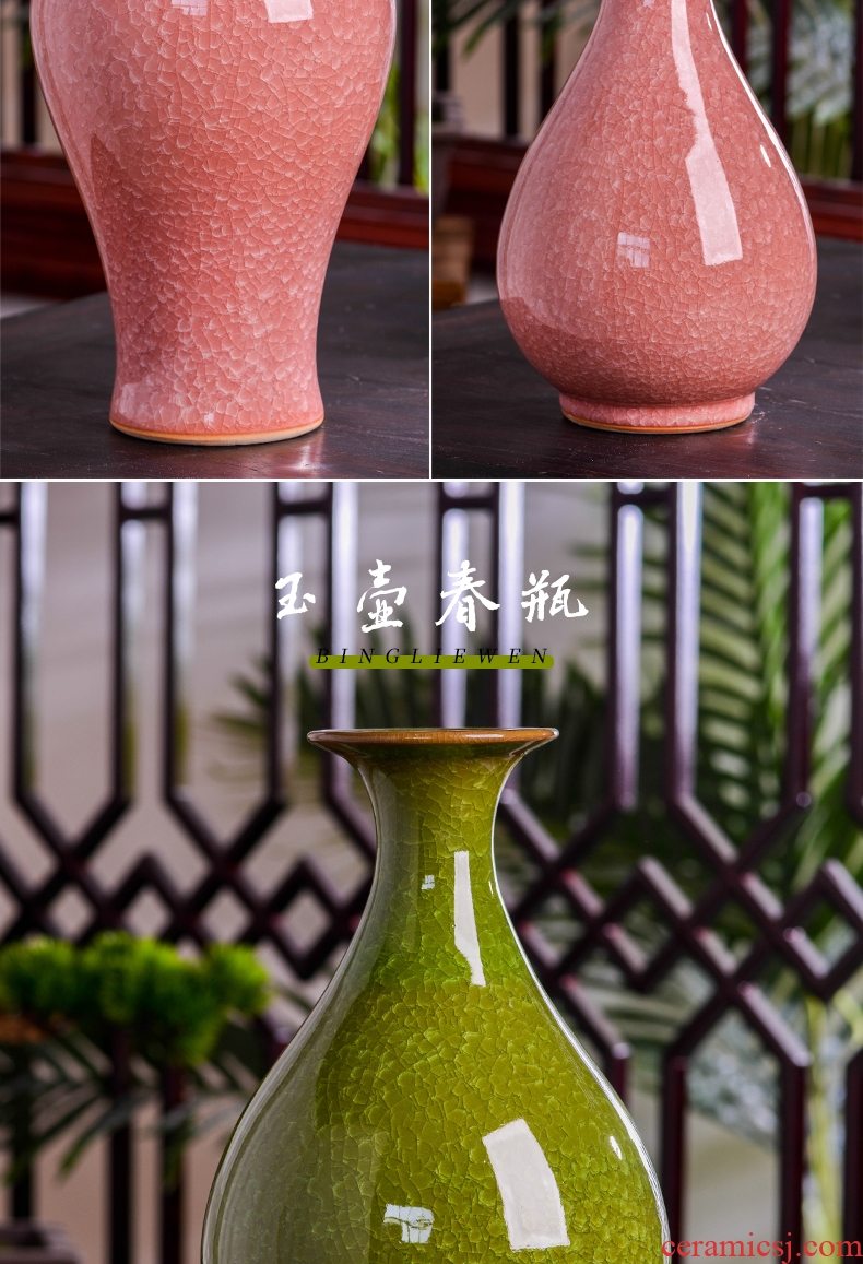 Jingdezhen ceramics flower vase creative archaize sitting room adornment new Chinese style household TV ark furnishing articles