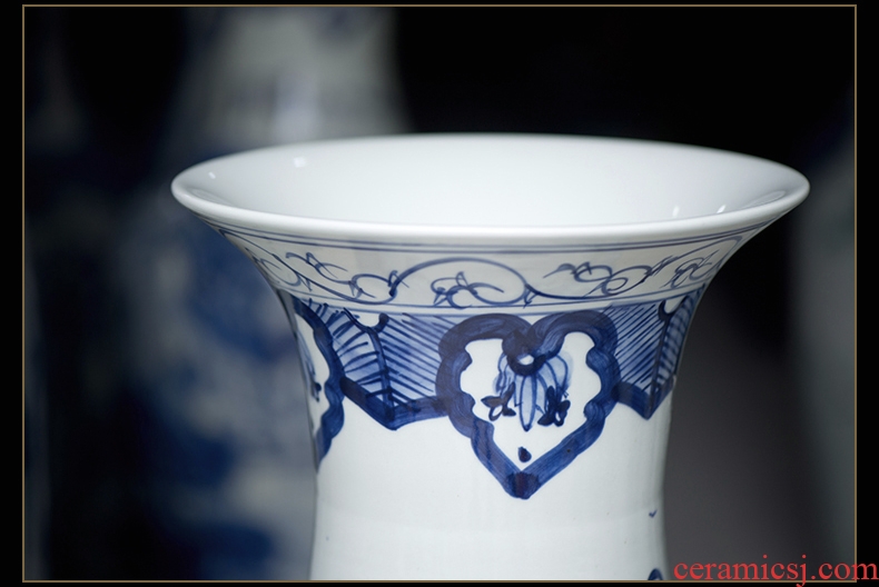 Jingdezhen ceramic furnishing articles archaize large Chinese blue and white porcelain vase flower arrangement sitting room porch decoration TV ark - 598913548713