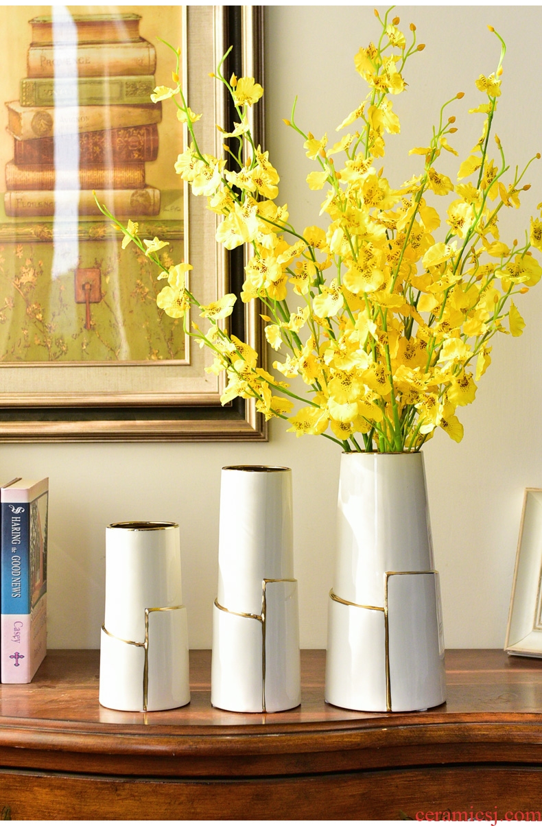Light murphy european-style luxury creative ceramic vase hydroponic contemporary sitting room adornment simulation flower art flower arranging, furnishing articles