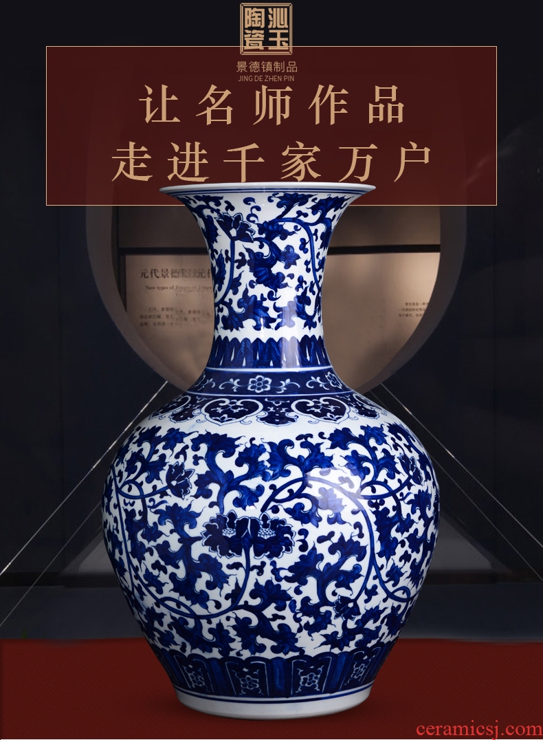 European modern lucky bamboo ceramic vases, large living room TV ark of dry flower arranging ground household adornment furnishing articles - 601210590265