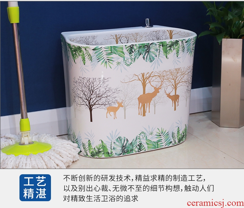The balcony mop pool ceramic mop pool large mop pool of home use mop pool toilet basin to wash The mop