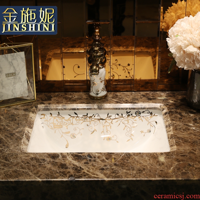 Contracted undercounter square ceramic lavabo embedded lavatory toilet small size balcony basin