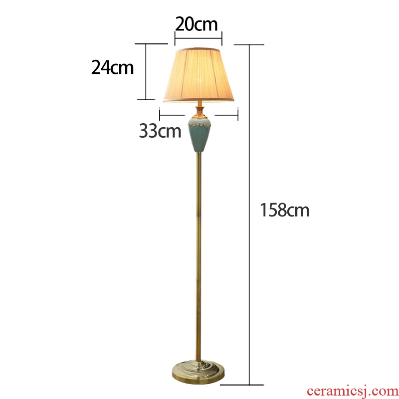 American floor lamp contracted and I sofa tea table remote ceramic bedroom berth lamp sitting room study vertical light