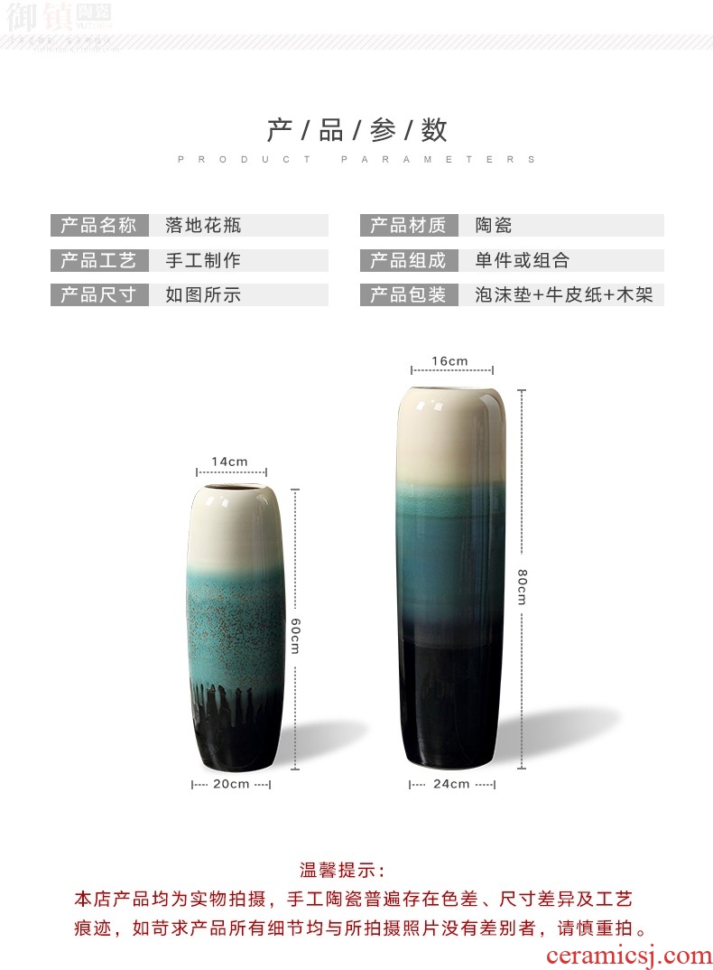 New Chinese style ceramic vase furnishing articles water living room TV cabinet creative light key-2 luxury three - piece flower arranging flowers between example - 595227710745