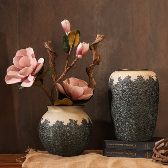 Chinese style restoring ancient ways is coarse ceramic club hotel furnishing articles sitting room window flower arrangement of large vase yulan flower POTS