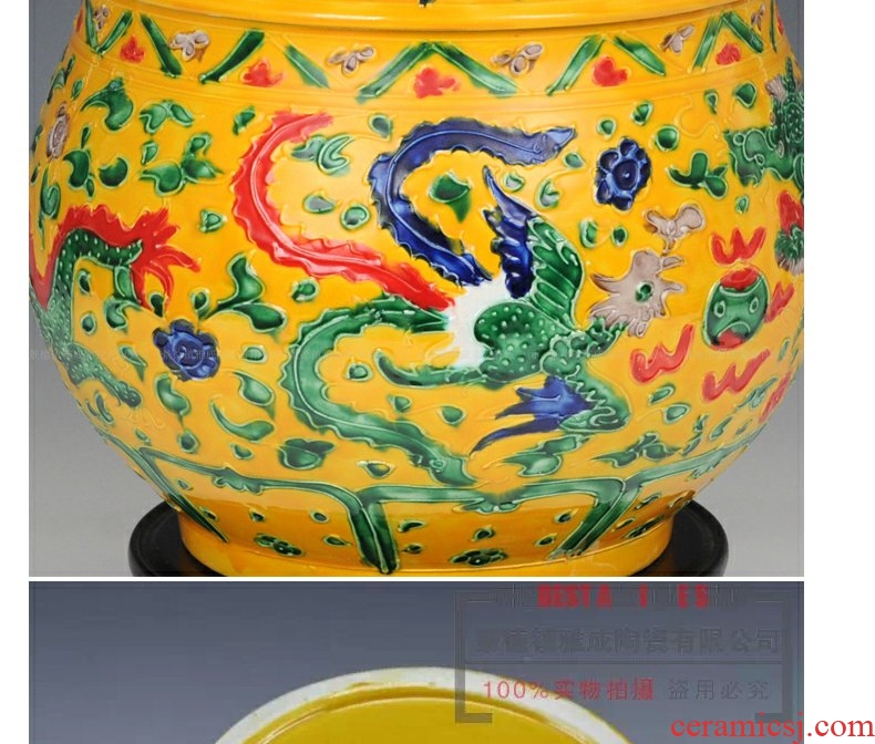 Classical continuous grain of archaize of jingdezhen ceramics powder enamel storage tank cover pot caddy fixings candy jar