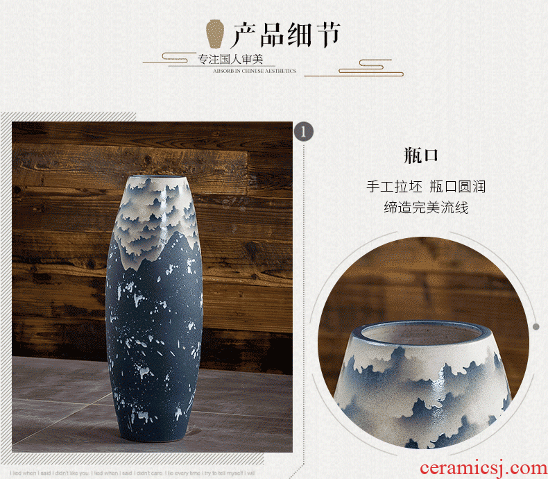 Jingdezhen ceramic restoring ancient ways do old ground insert large vase sitting room decoration to the hotel porch flower implement home furnishing articles - 585679750087