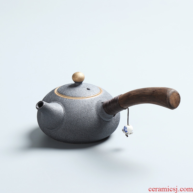 Side as the of your up kung fu tea set ceramic teapot single pot of ebony handle Side filtration pot of the pot of single pot