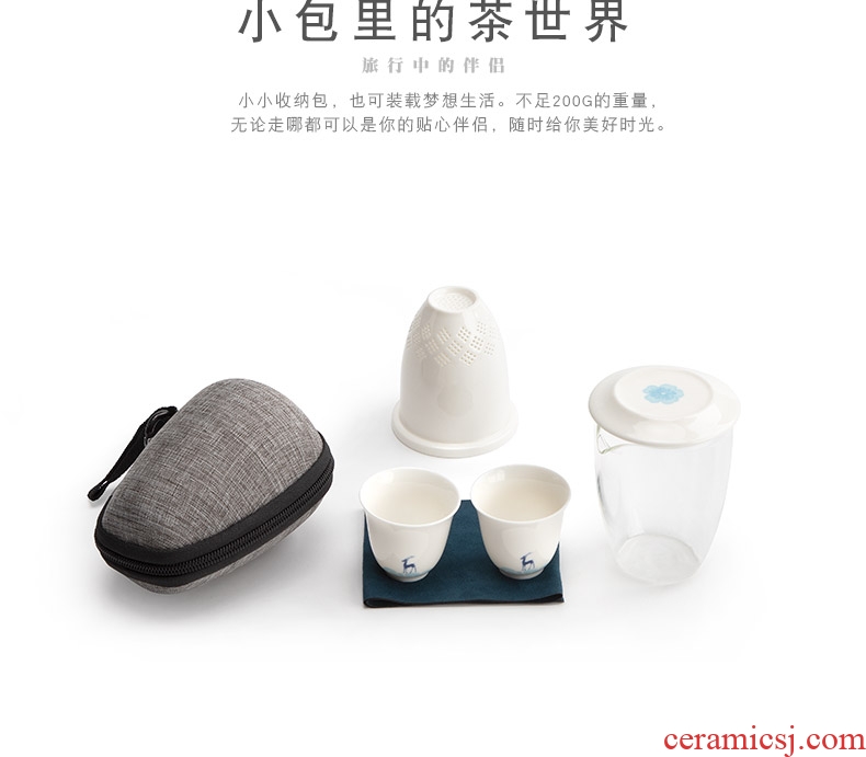 Mr Nan shan back light travel crack in glass portable kung fu tea set ceramic filter tea cup