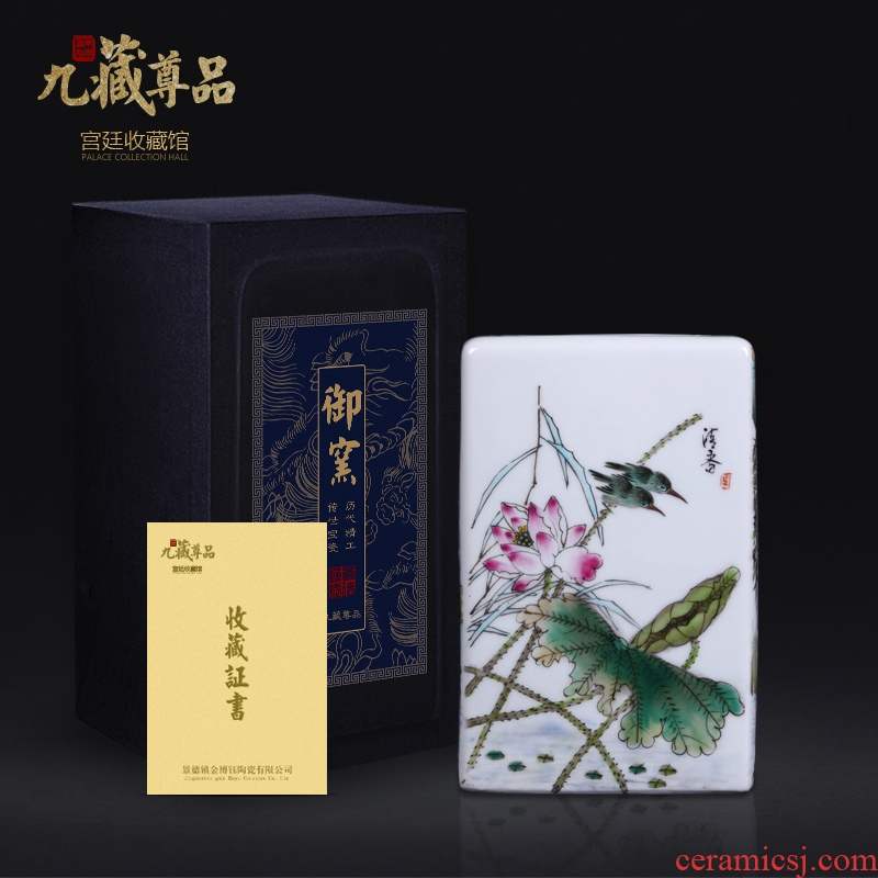 Jingdezhen ceramics imitation qing qianlong hand-painted pastel painting of flowers and flower arrangement with Chinese style porch sitting room adornment furnishing articles