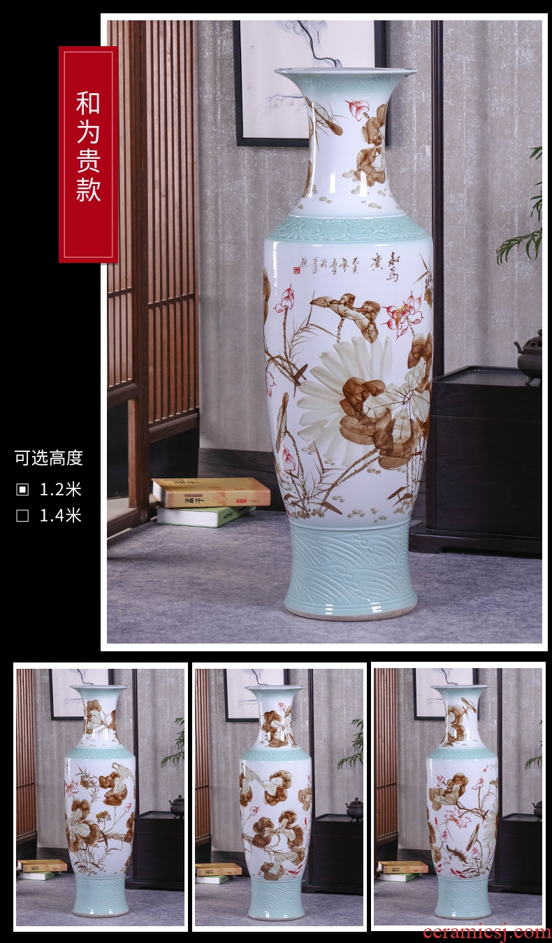 Jingdezhen ceramics carving shadow qdu landing, vases, Chinese style living room TV cabinet home decoration furnishing articles - 605489704833