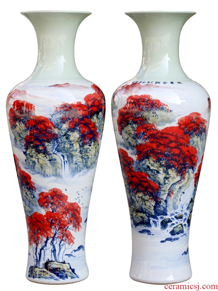 Jingdezhen sitting room of large vase full hand - made ceramics decoration study large gifts furnishing articles