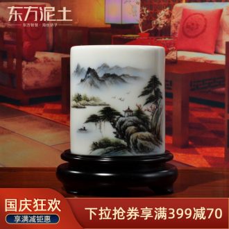 Oriental creative hand-painted ceramic brush pot soil practical office furnishing articles study the elder teacher commemorative gifts