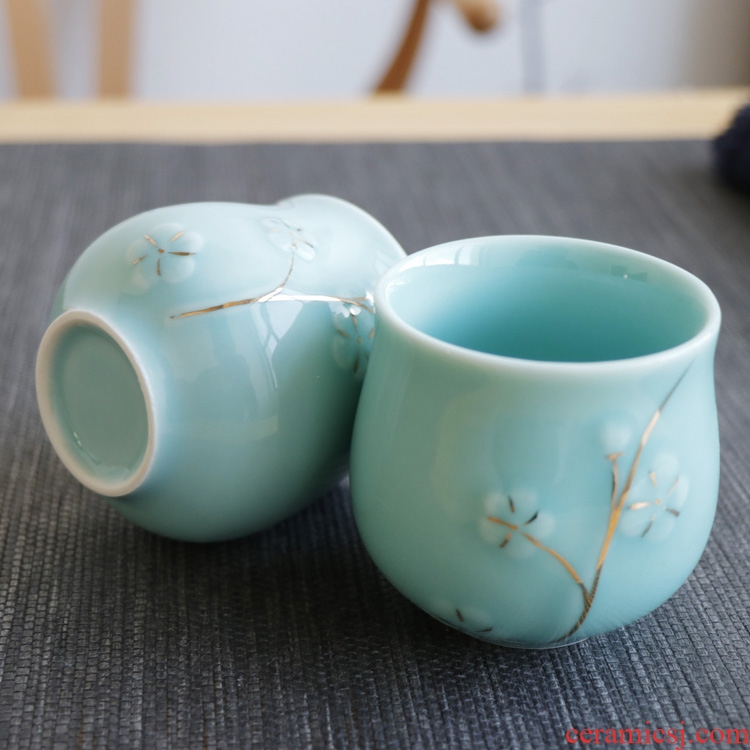 Two packages mailed jingdezhen ceramic cups kung fu tea set with contemporary and contracted large water your kiln tea cup