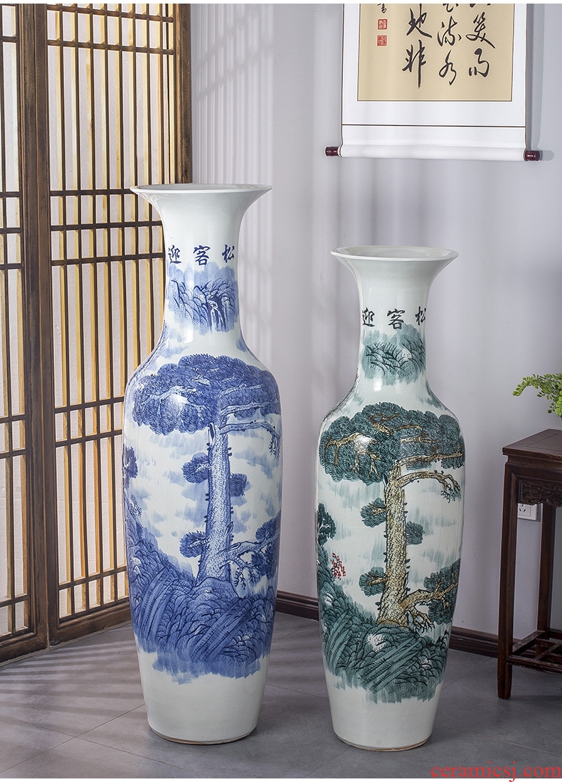Ceramic vases, large sitting room of Chinese style porch floor furnishing articles hand - made I and contracted household dry flower arranging flowers restore ancient ways - 598089024520