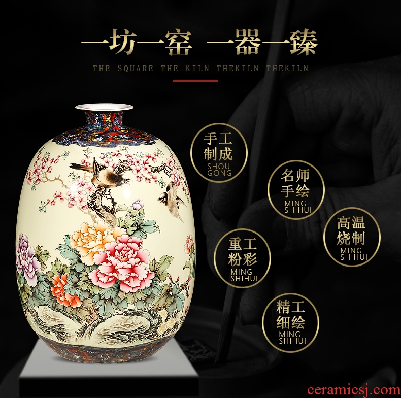 Ground vase large white living room the dried flower art I household coarse pottery Chinese ceramic POTS villa furnishing articles - 603643076229