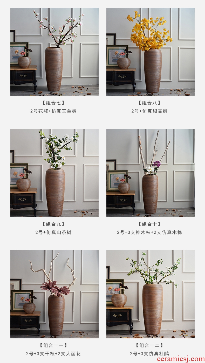 Jingdezhen ceramic vase big sitting room place floor hotel opening gifts guest - the greeting pine modern decor - 595960902818