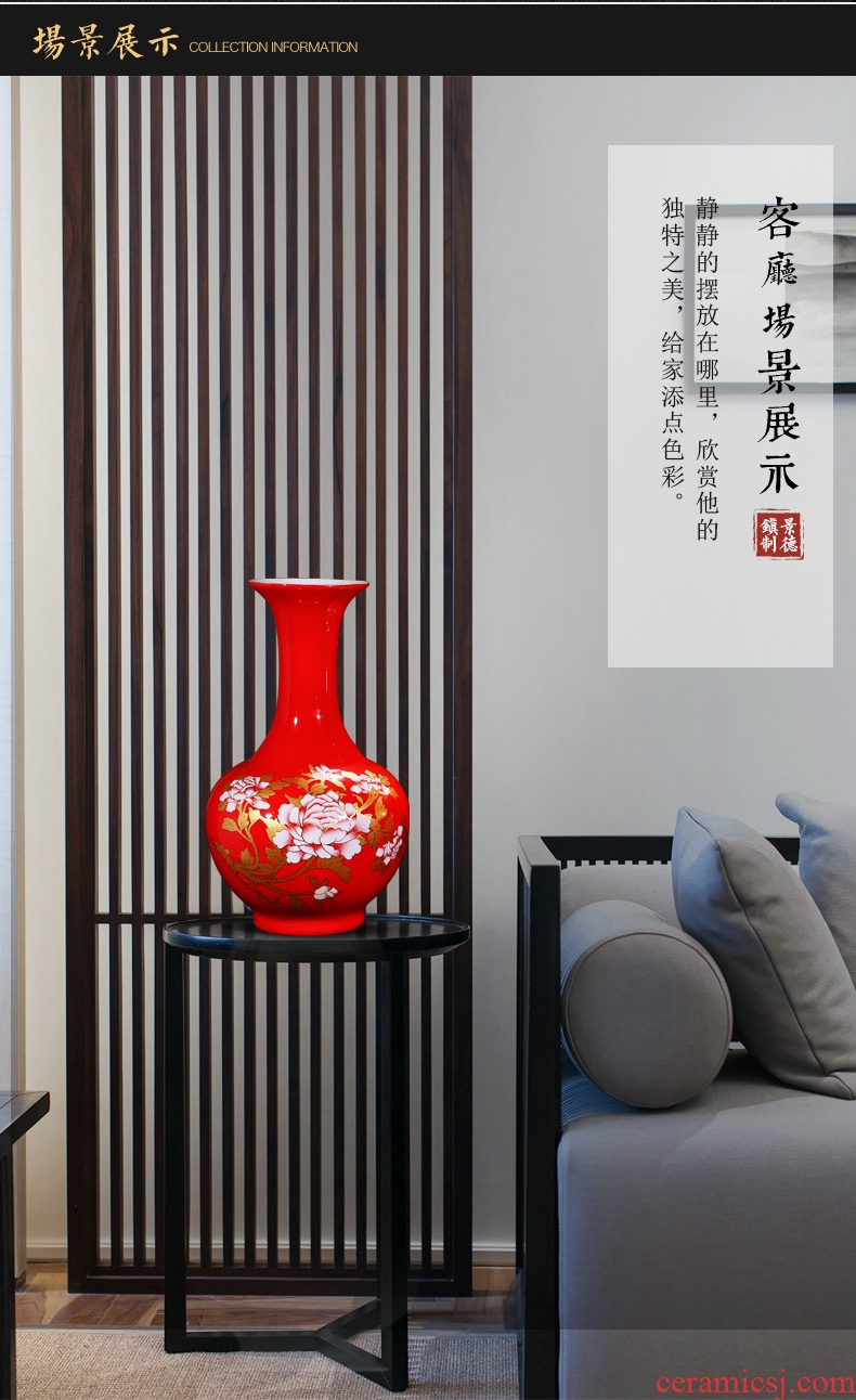 Jingdezhen ceramics sitting room big vase hand carved harbinger figure sitting room landing large household furnishing articles - 603969189920
