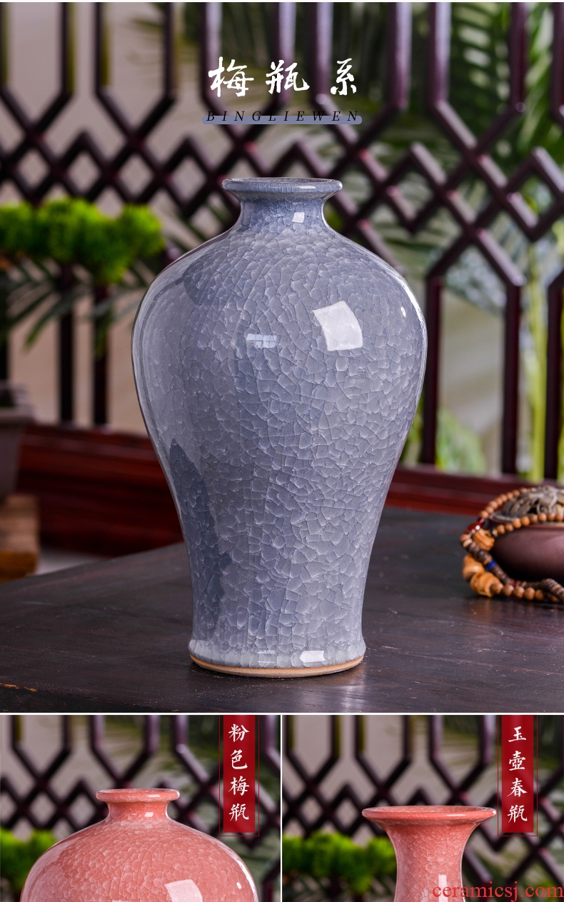 Jingdezhen ceramics flower vase creative archaize sitting room adornment new Chinese style household TV ark furnishing articles