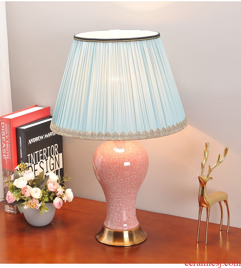 American ceramic desk lamp lamp of bedroom the head of a bed creative fashion warm warm light contracted and I wedding room adornment lamps and lanterns