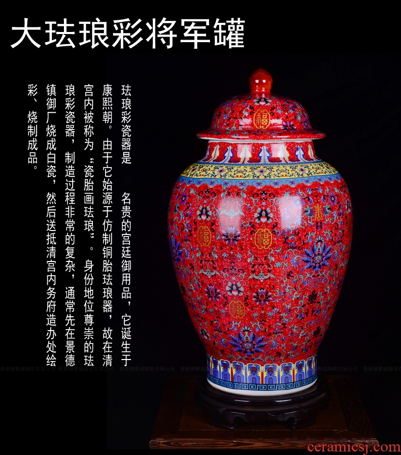 Jingdezhen ceramic big vase furnishing articles hand - made Chinese blue and white porcelain is a sitting room be born heavy adornment hotel decoration - 521880604586