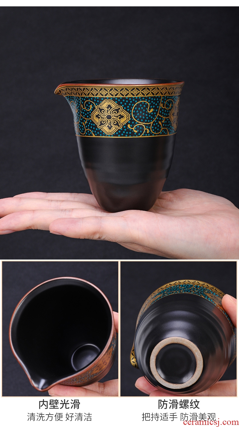Travel Tang Xian ceramic tea set suit portable tea cup to crack a pot of kung fu tea set four cups of outdoor tourism