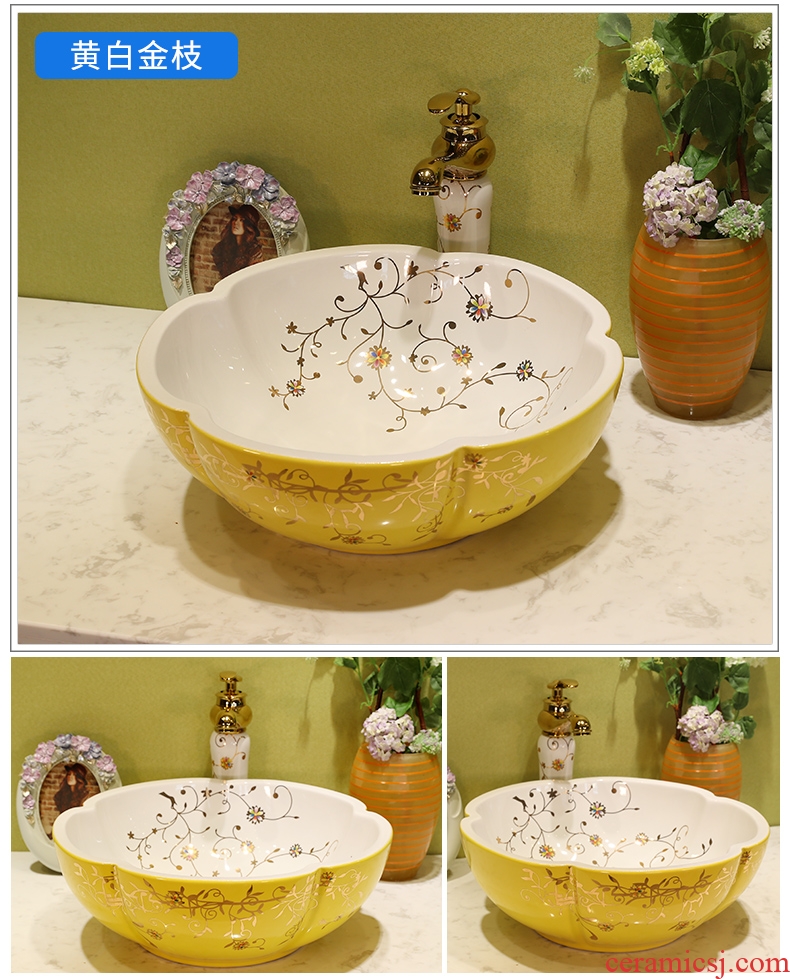Million birds stage basin sink ceramic basin lavatory petals artists wash gargle toilet basin