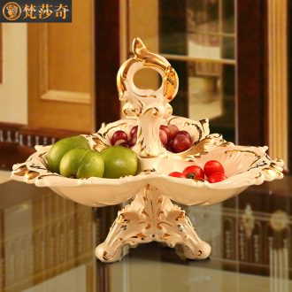 Luxury dry fruit tray, snacks, candy dishes creative household ceramics in the living room european-style compote