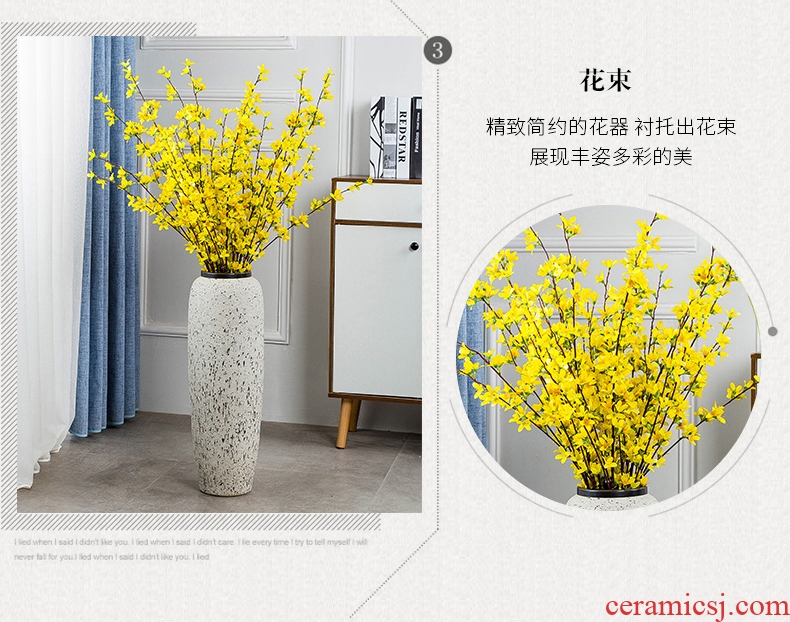 I and contracted land large white ceramic vase flower arranging dried flowers, creative home sitting room large adornment furnishing articles - 588161472215